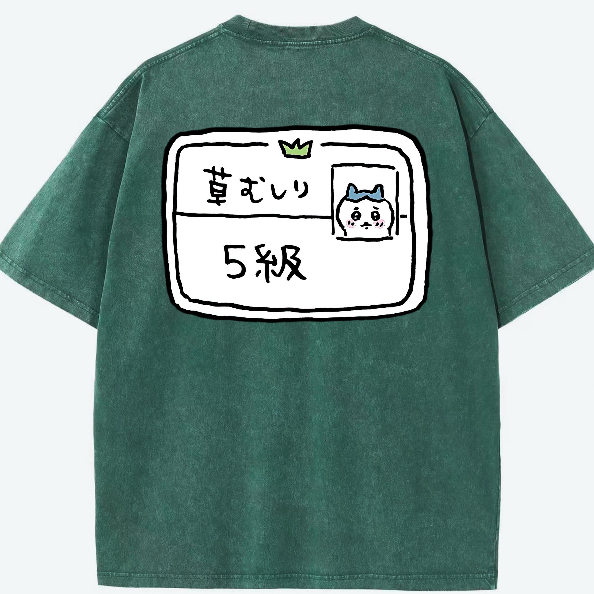（画像用） ちいかわ ハチワレ Chii-kawa hachiware 綿100% ヴィンテージ風 半袖Tシャツ（背面プリント）